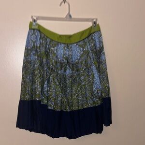 Lands' End A-Line Skirt - Green and Blue Paisley